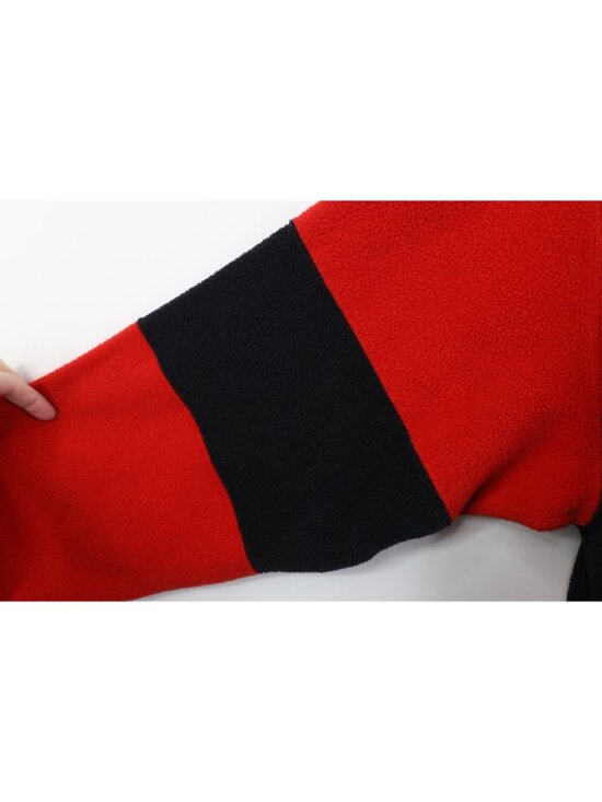 Vintage 90s Mens Large Detroit Red Wings Hockey 1/4 1/2 Zip Fleece Sweater Red - Picture 8 of 14